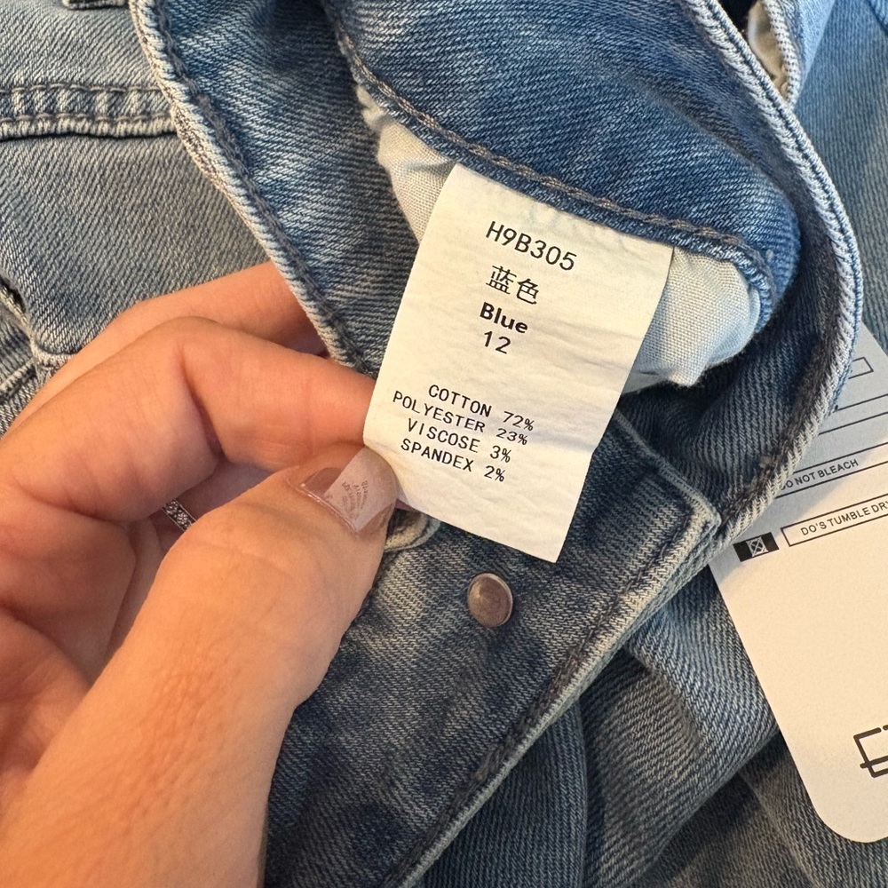 Ettelo Jeans Light Wash Stretch High Rise Straight Size 12 New - Picture 5 of 5